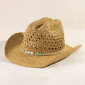 Braided Beads Straw Cowboy Hat: KA
