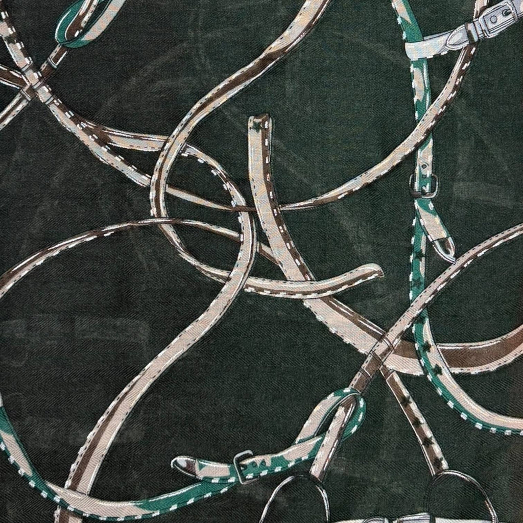 Horse Chain lightweight scarf : Khaki Mustard