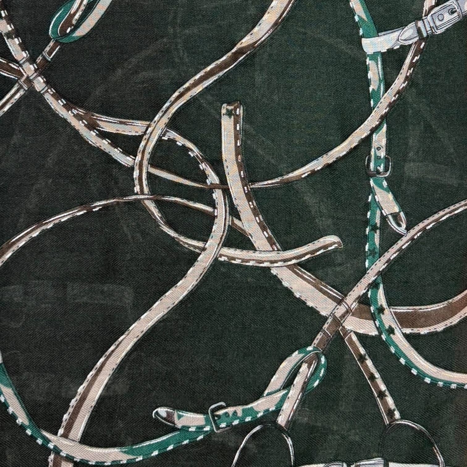 Horse Chain lightweight scarf : Khaki Mustard