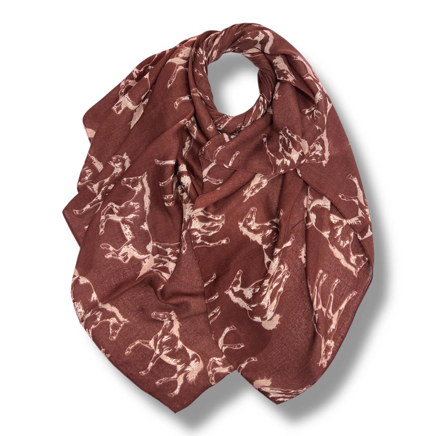 Horse print on solid canvas: Burgundy