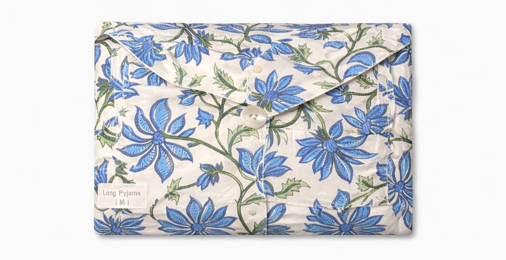 Woodblock Blue Floral Pyjama Set