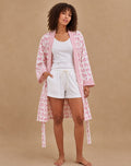 Pink Horse Print Dressing Robe